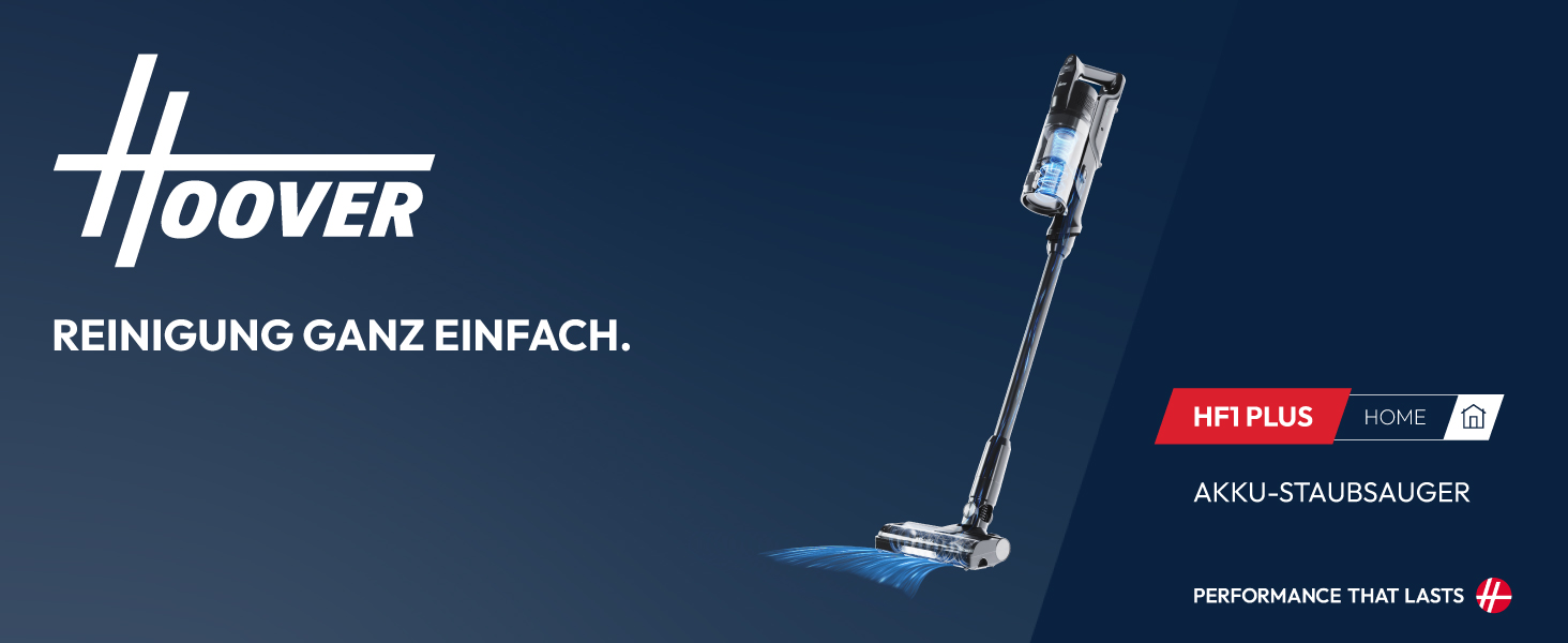 Бездротовий пилосос Hoover HF1 Plus з Anti-Hair Wrap, паркуванням та LED-підсвічуванням, HEPA 6-фільтр, 45 хв роботи, ідеальний для алергіків