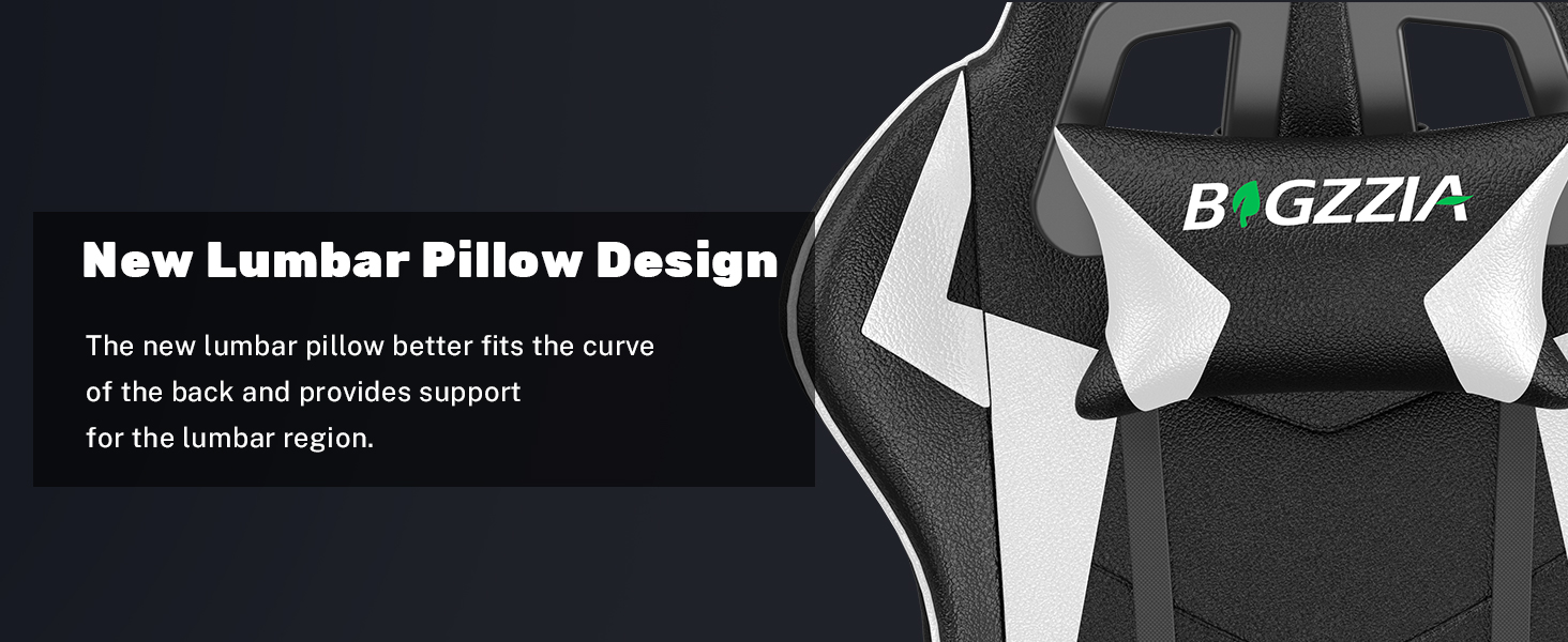 Геймерське крісло Bigzzia Ergonomisch з підтримкою попереку та голови, регульована висота, для підлітків та дорослих, чорно-біле