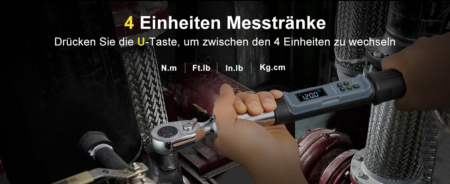 Цифровий шуруповерт з моментом, 2.66-53.1 in-lbs/ 1/4'' Drive, з моментом, для електриків з сигналом та LED-дисплеєм, 27 в 1 (10-200 Нм)