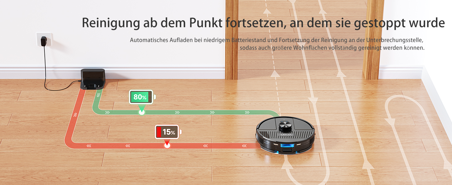 Робот-пилосос Lubluelu SL68 з функцією миття, 5000Pa, лазерна навігація, 54dB, анти-сифон, 150 хв роботи, керування через додаток, 24 зони заборони, чорний