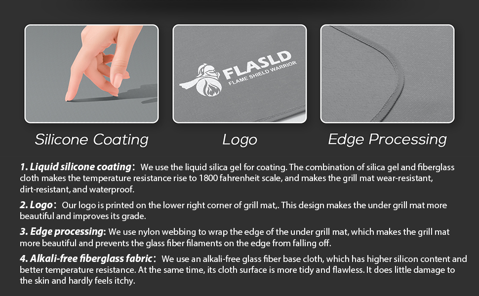 FLASLD Deck Grill Mat - 91x124cm - Washable & Grease-Proof - Protects Decks & Patios