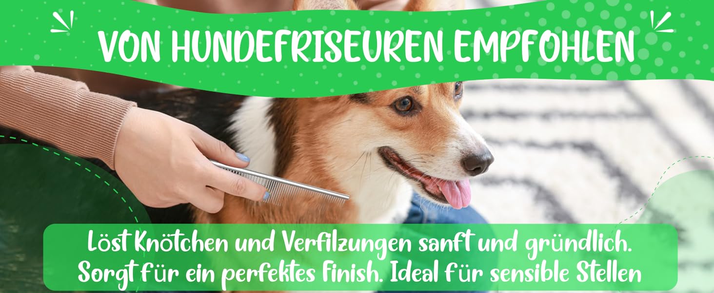 Зубчаста щітка для собак та котів з захисними нопочками - видаляє підшерсток, ковтуни та вузли. Ідеальна для довгошерстих порід, наприклад, кокапу, пуделів. Щітка для щоденного догляду за шерстю, розмір M-L. Професійний гребінець для шерсті.