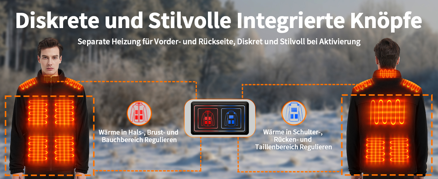 Обогрівальна куртка для чоловіків та жінок з Powerbank 18400 mAh, 10 зон обігріву, флісова куртка з акумулятором, тепла зимова куртка з обігрівом, L