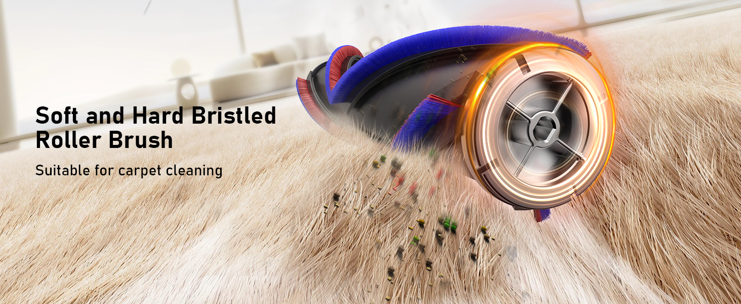 Бездротовий акумуляторний пилосос для видалення шерсті тварин, 1.8 л з дисплеєм, 55000 Па/620 Вт/75 хв, самостійна підставка, антизаплутувальна щітка, для килимів/твердих підлог/автомобіля