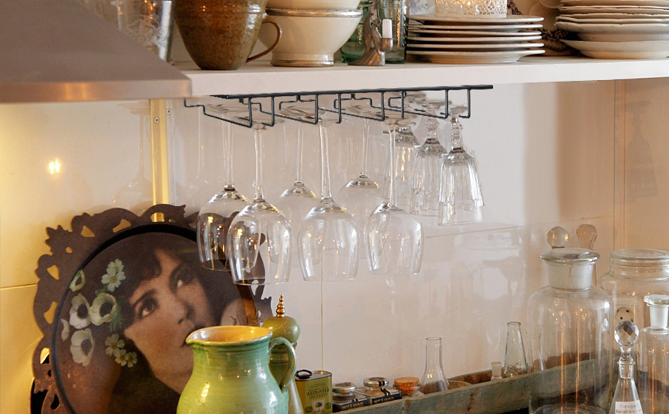 Металевий тримач для келихів вина Anshuke - 4 ряди, 8-12 келихів, для дому, ресторану, бару