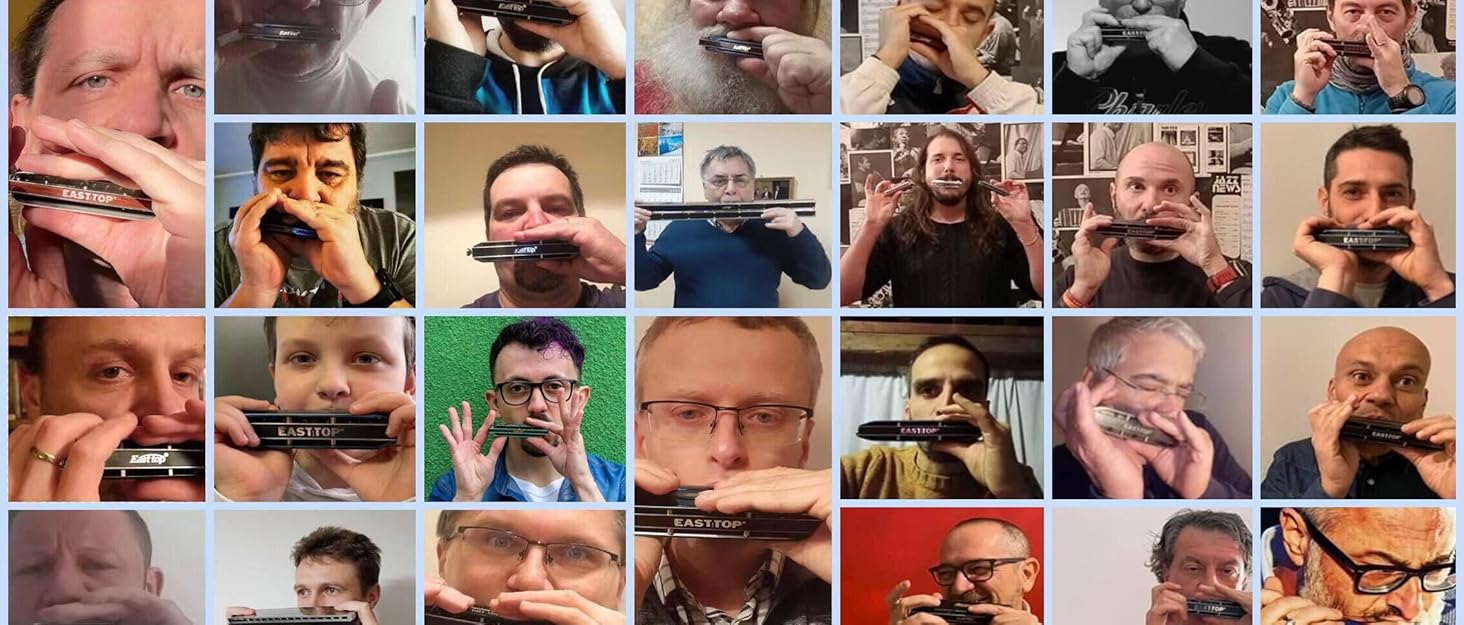 Гармошка губна East Top Diatonische Blues Harmonica T008K, тональність G - для професійних музикантів, початківців, дітей та як подарунок