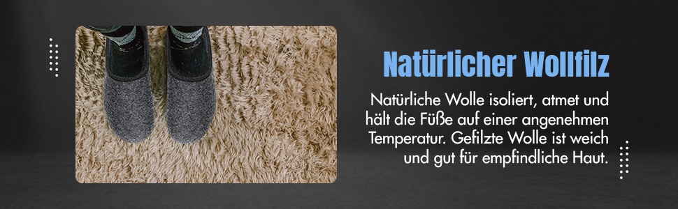 Чоловічі фетрові тапочки ESTRO - теплі зимові халапи для дому, широка модель, сірий колір, розмір 45 EU