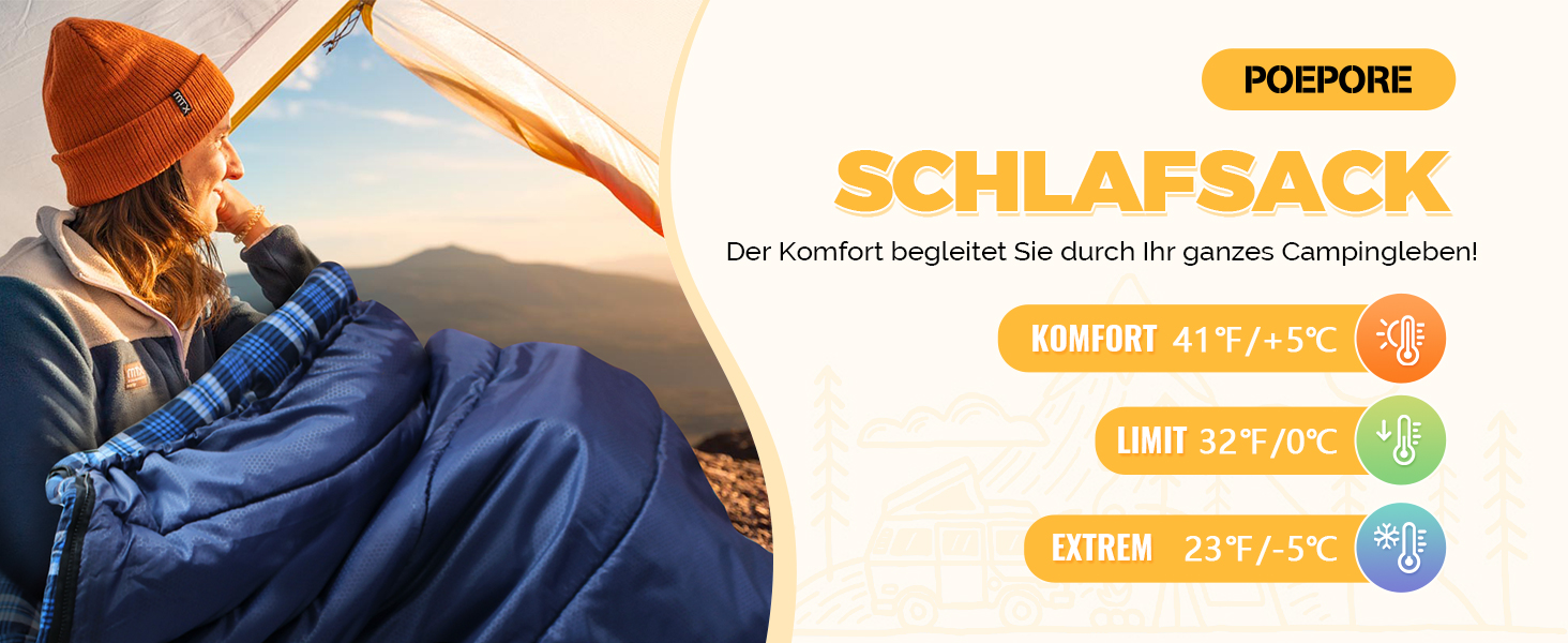 Сплячий мішок XXL для дорослих, 3-4 сезони, фланель, для кемпінгу та зимових пригод, 230x90 см, блакитний