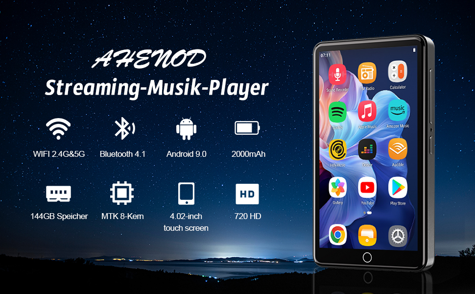 MP3 плеєр 160GB з Bluetooth та WiFi, 5