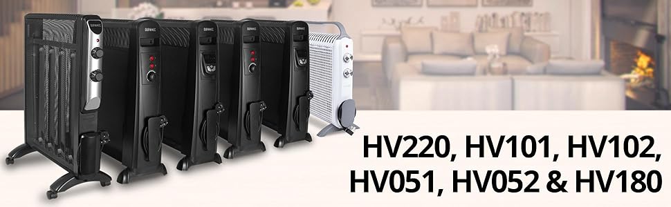 Електричний конвектор Duronic HV180: 2000W, компактний, з ручкою, 2 режими нагріву