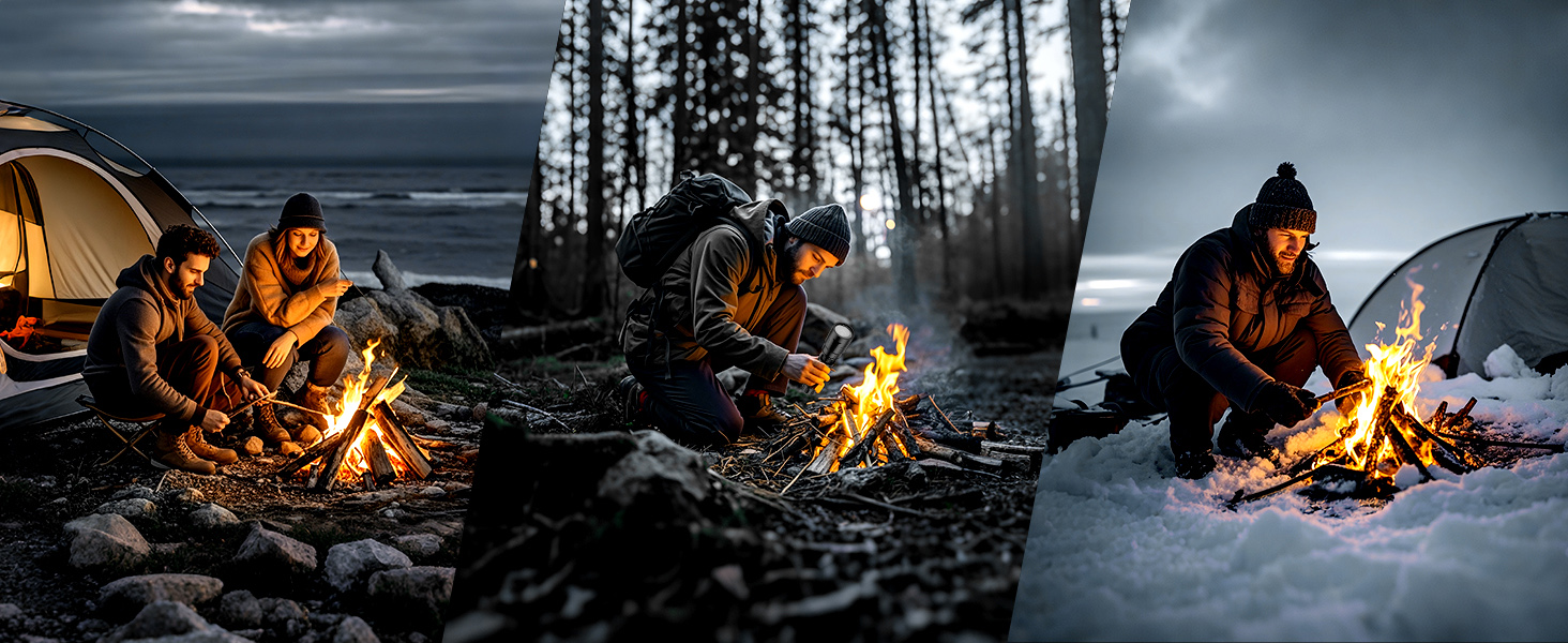 Ліхтар налобний LED Skyfire 900000 Люмен з лінзою для розпалювання вогню, USB-зарядка, 4 режими яскравості, Zoom, для кемпінгу, надзвичайних ситуацій та походів (чорне золото)