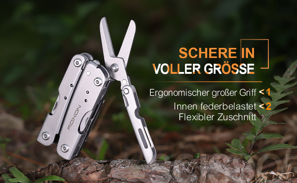 Мультитул ROXON M2 Mini Storm 14 в 1 з розкладною ножицями та без набору біт