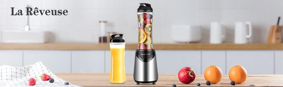 Блендер La Rêveuse Mix&Go Standmixer: компактний, електричний, рожевий, з 2 пляшками 550 мл