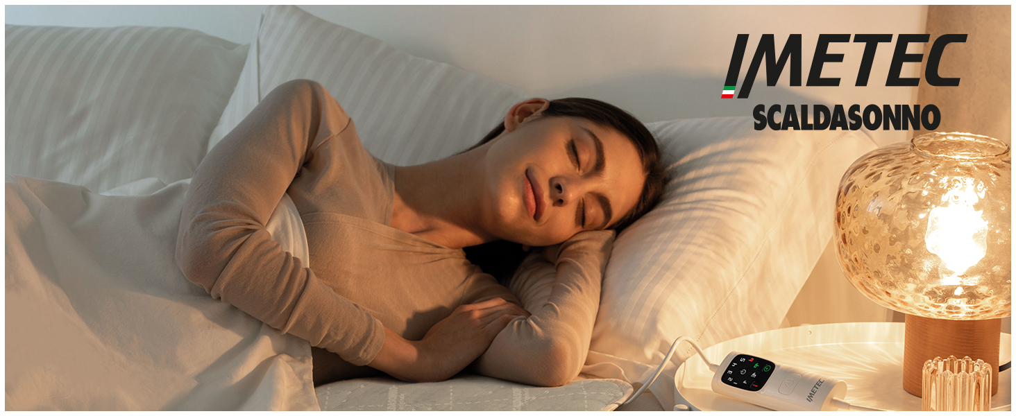 Електрична ковдра Imetec Scaldasonno Adapto для односпального ліжка 150x80 см, 100% вовна та мериносова вовна, Made in Italy, регулювання температури, антиковзаюча тканина