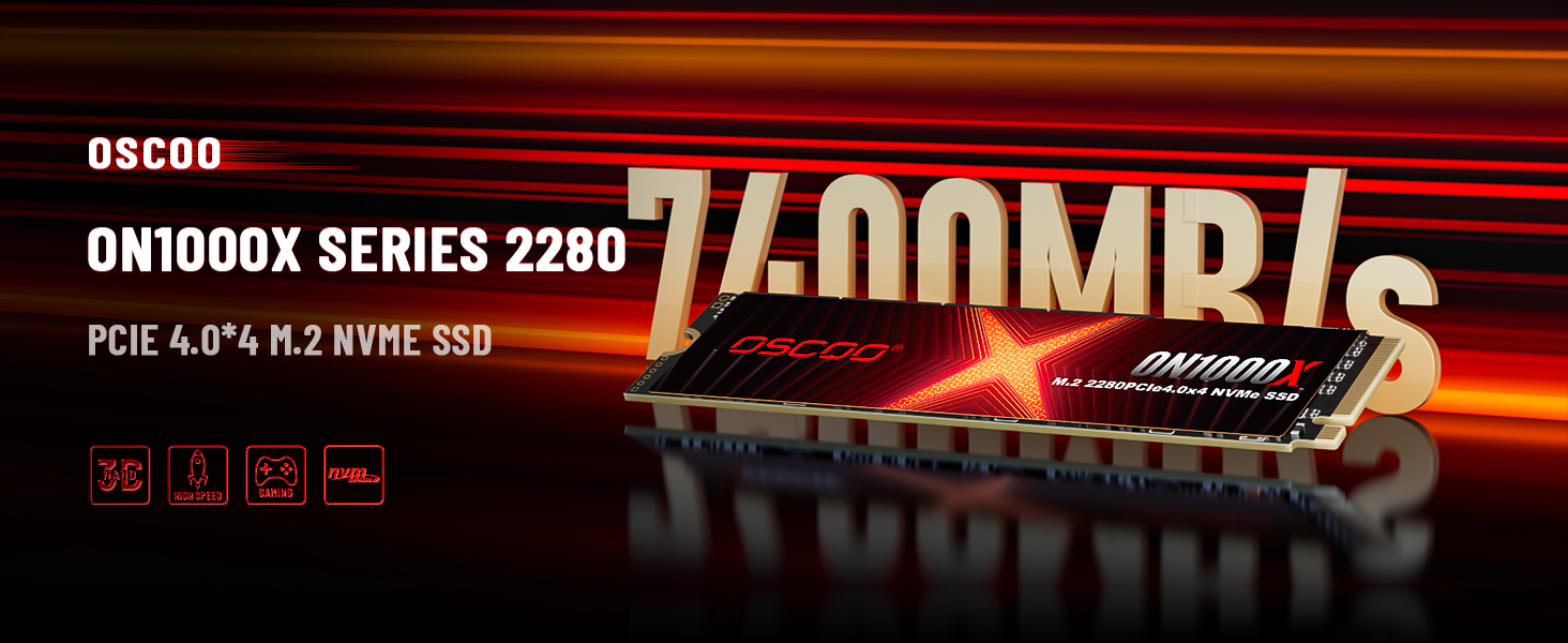 SSD NVMe 1TB PCIe Gen4.0 - 7400 MB/s - 2280 - для ПК, ноутбуків, ігор, AI