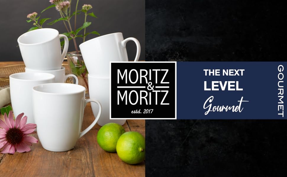 Набір кавових чашок Moritz & Moritz BASIC (6 шт.) - 300 мл, порцеляна, білий колір