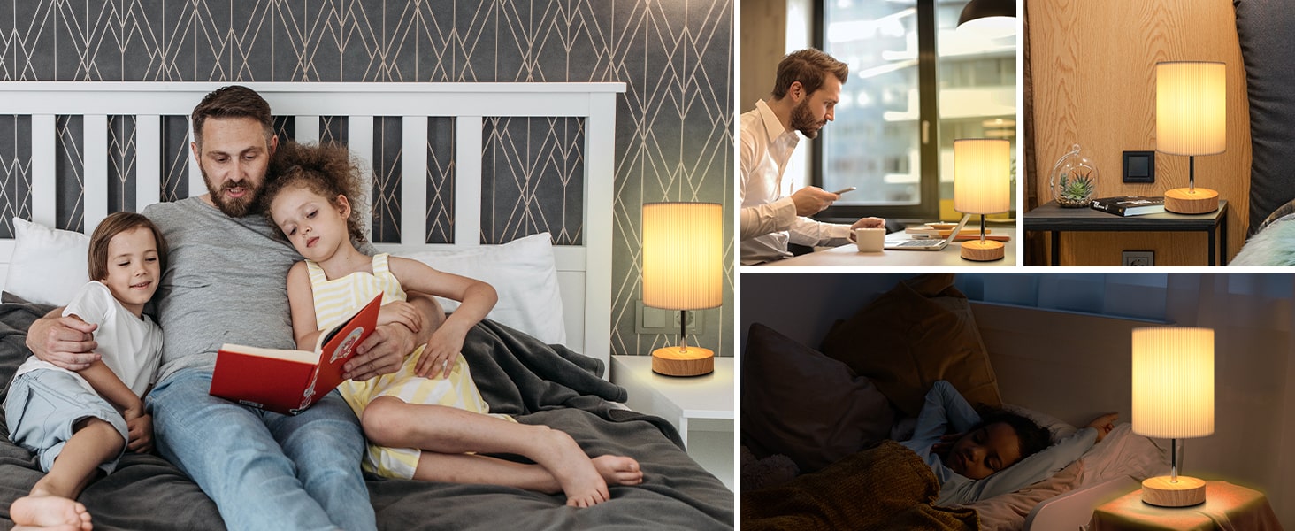 Торшер на тумбочку з сенсорним керуванням, диммування, 3 режими яскравості, мінімалістичний, для читання, циліндричний, 1 шт.