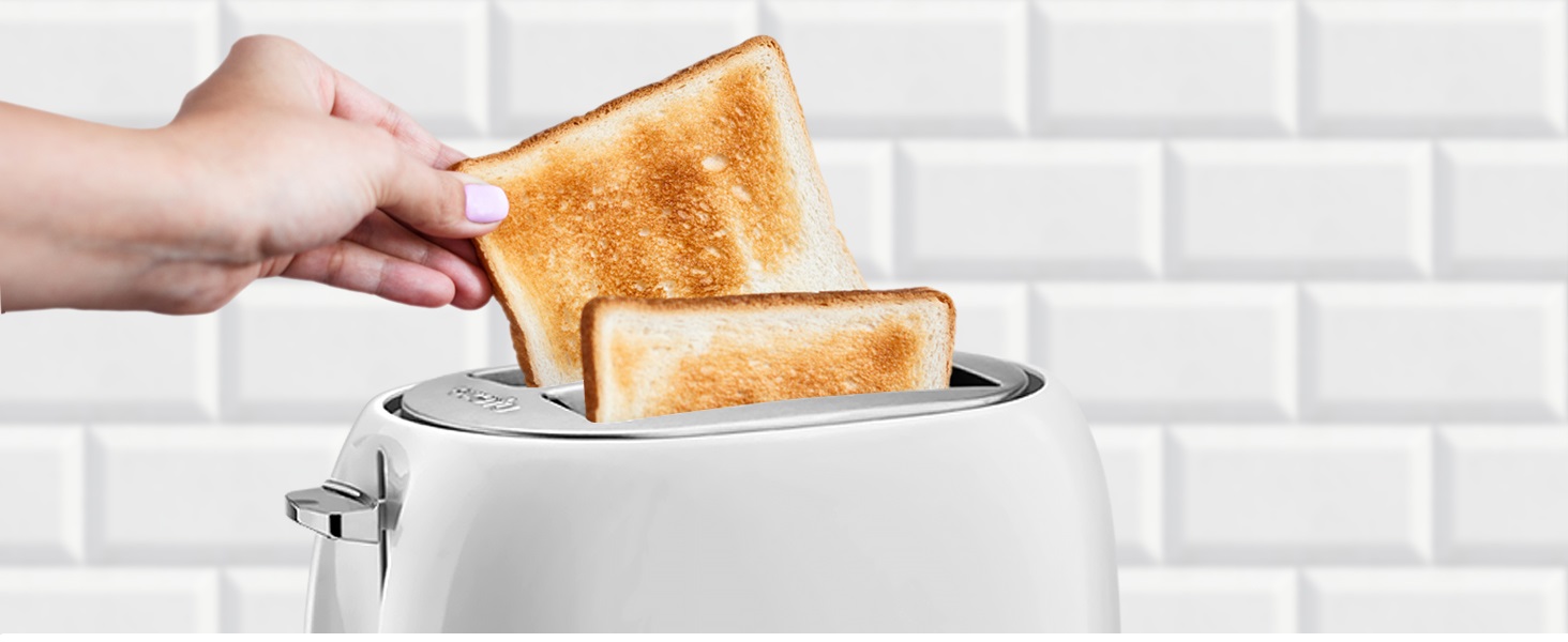 Тостер Ufesa 2 Scheiben Weiß Retro Classic Pinup: вінтажний дизайн, 850 Вт, 7 рівнів підсмажування