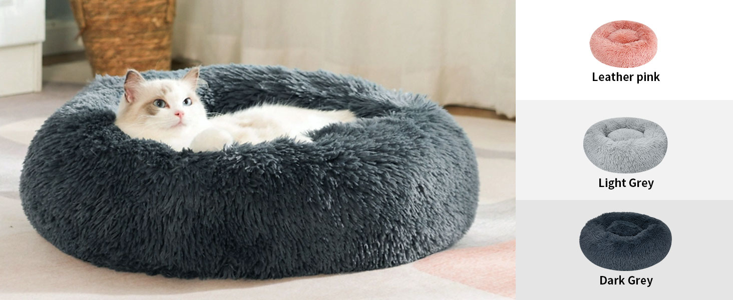 Крісло-лежанка для котів та собак 50 см, м'яке, плюшеве, антиковзаюче, легко миється, темно-сірий колір