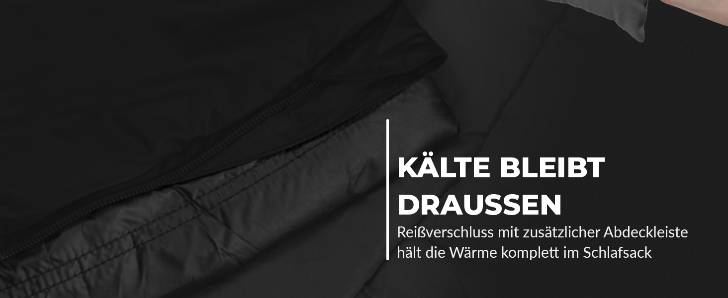 Спальний мішок Mumienschlafsack для 3-4 сезони, 8°C до -5°C, 300GSM, 80x220cm, для жінок та чоловіків, чорний