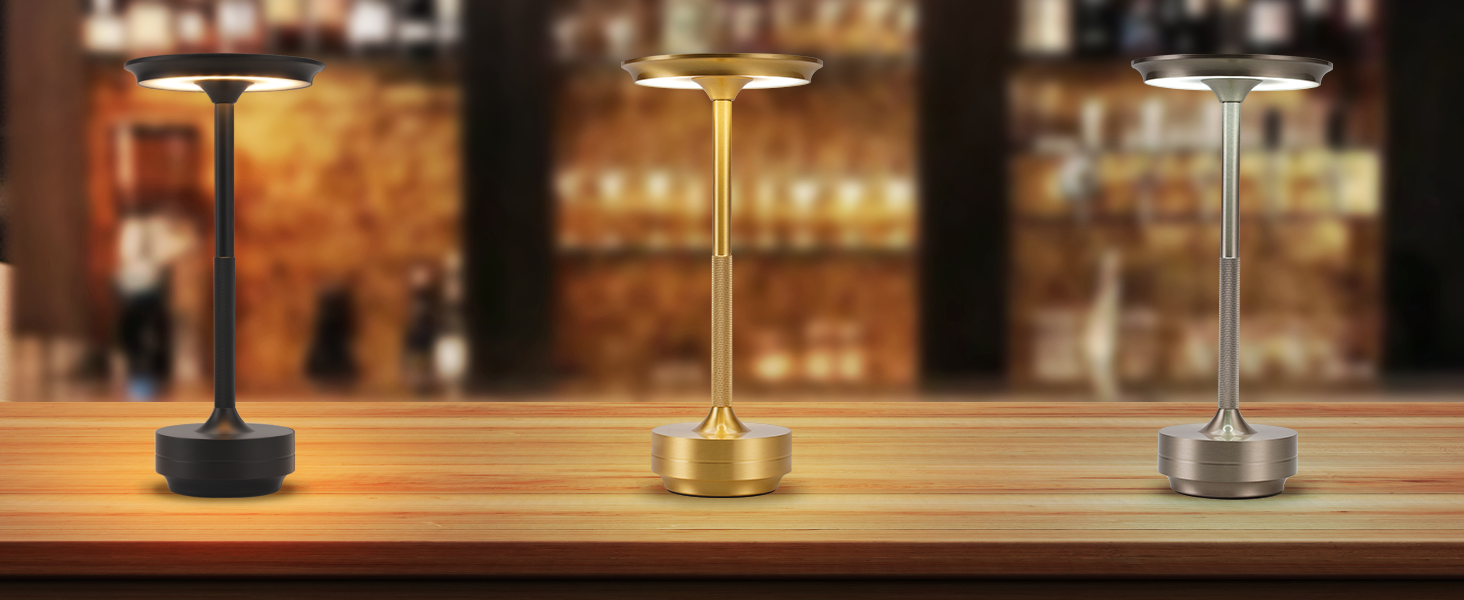 Настільна лампа бездротова LED з USB зарядкою, торшер для спальні, дитячої, вітальні, 2 шт. (Золото)