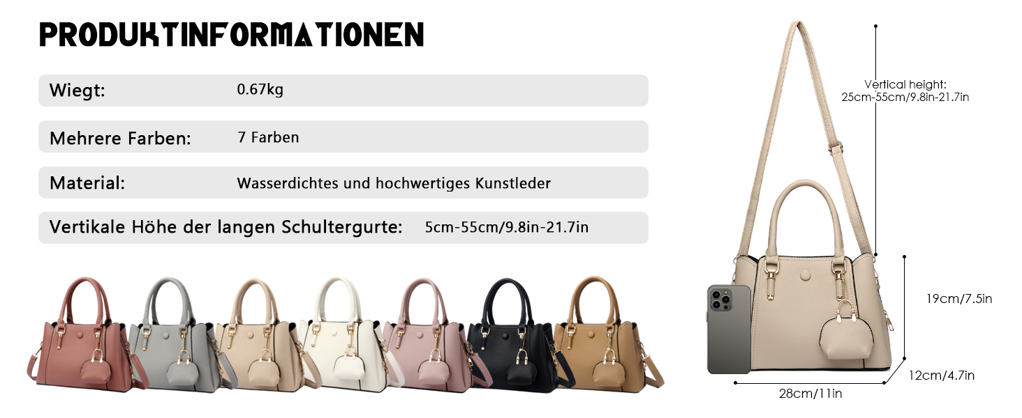 Сумка жіноча Myhozee середнього розміру зі штучної шкіри, чорна: сумка-шопер, кросбоді, сумка на плече