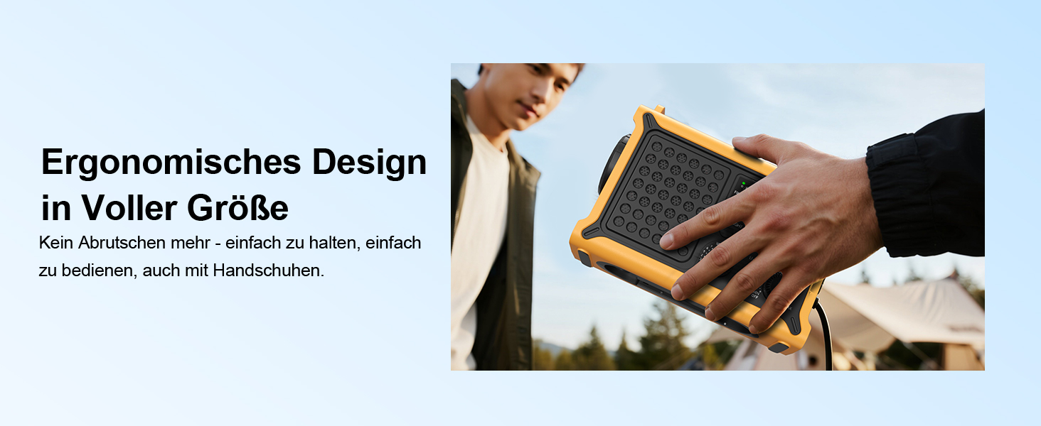 Радіостанція ROCAM на сонячній батареї та з ручним генератором, 12000mAh, AM/FM, LED ліхтарик, USB, SOS, IPX6, для кемпінгу та надзвичайних ситуацій (Жовтий)