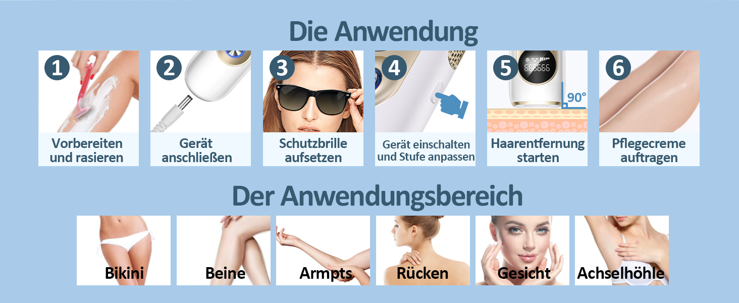 Пристрій для епіляції IPL з охолодженням та 999 999 імпульсів світла – лазерний епілятор з 5 рівнями енергії, для жінок/чоловіків/ногів/бікіні