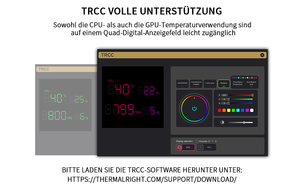 TR Phantom Spirit 120 Digital - Кулер для CPU з цифровим дисплеєм, 7 теплових трубок, сумісний з AM4/AM5/Intel lga1851/1700/1150/1151/1200/2011