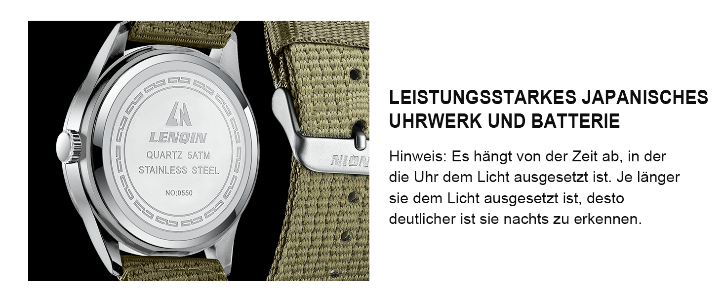 Годинник чоловічий LN LENQIN Military 30M водонепроникні, аналогові кварцові годинники з датою, нейлоновий ремінь, тактичний спортивний годинник (06- світло-зелений сріблястий жовтий)