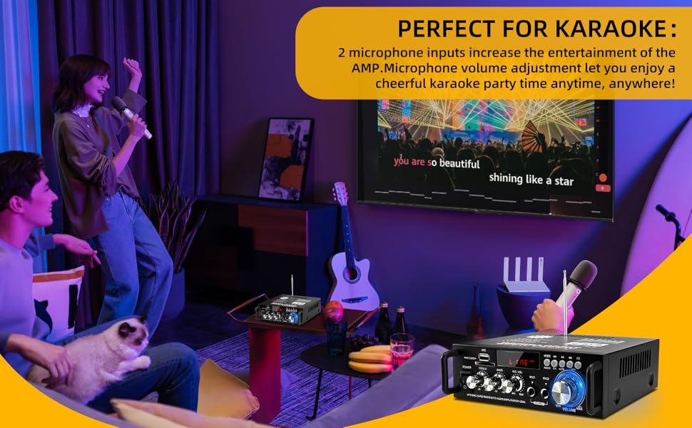 Міні підсилювач HiFi стерео 300Вт+300Вт, бездротовий аудіо підсилювач Bluetooth 5.0, MP3, SD, USB, FM, цифровий приймач для домашніх колонок