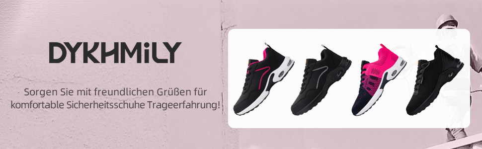 Зручні захисні черевики DYKHMILY для чоловіків та жінок: робочі черевики з металевим носком, дихаючі, спортивні, для промисловості та майстерні (41.5 EU, порошок вогнегасіння)