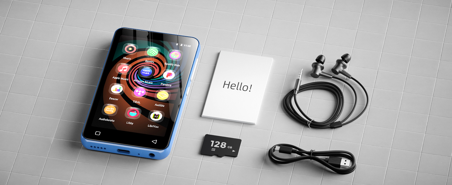 MP3 плеєр 160GB з Bluetooth та WiFi, Android плеєр для дітей з сенсорним екраном 4