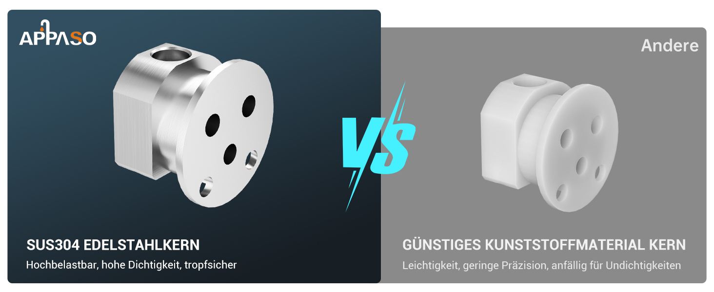 Змішувач для кухні APPASO 3-Wege, чорний, з нержавіючої сталі, 360° обертання, для фільтрації води