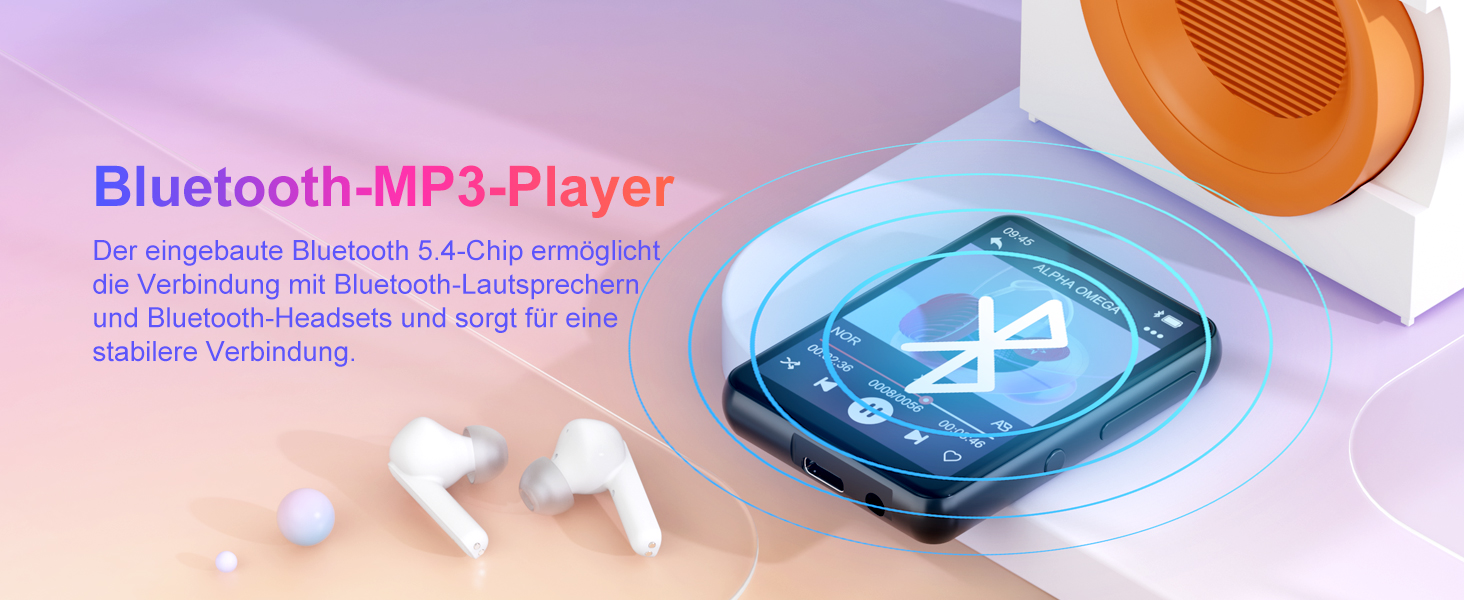 MP3-плеєр Oilsky 128GB Bluetooth 5.4 з екраном 2.4