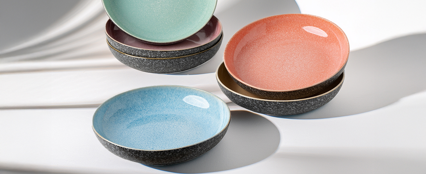 Набір посуду Miamio Las Palmitas (24 предмети) для 6 осіб: тарілки, чашки, супові тарілки, миски для каші/пасти. Можна мити в посудомийній машині, використовувати в мікрохвильовій печі та духовці.