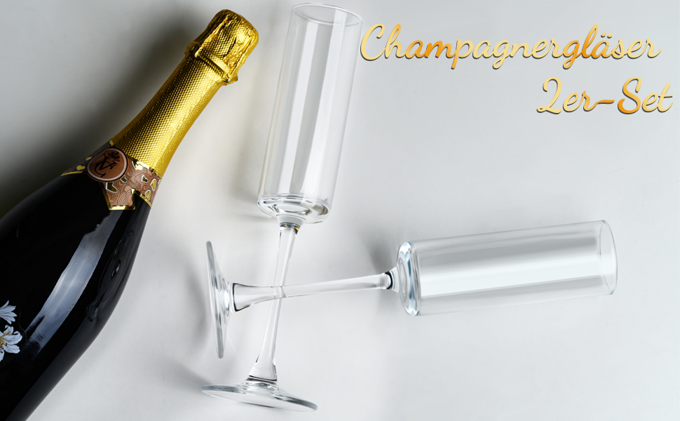 Набір келихів для шампанського ParaCity 2 шт., 170 мл, елегантні скляні келихи для шампанського, коктейлі, подарунок на день народження, весілля, Різдво, прозора новорічна декор для жінок та чоловіків (трубчаста форма)