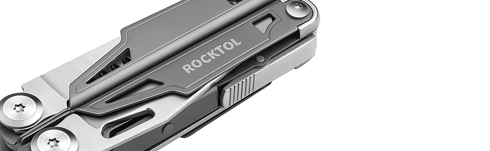 ROCKTOL Мультитул 19-в-1: мультиінструмент з титановим покриттям, фіксатором та чохлом, для чоловіків