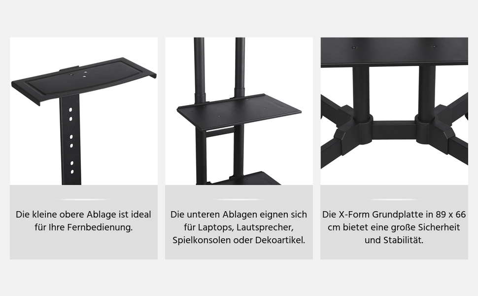 Yaheetech Rolling TV Stand with Adjustable Height and Tilt - VESA Mount, Fits up to 75 inch Flat & Curved TVs (600x400mm)