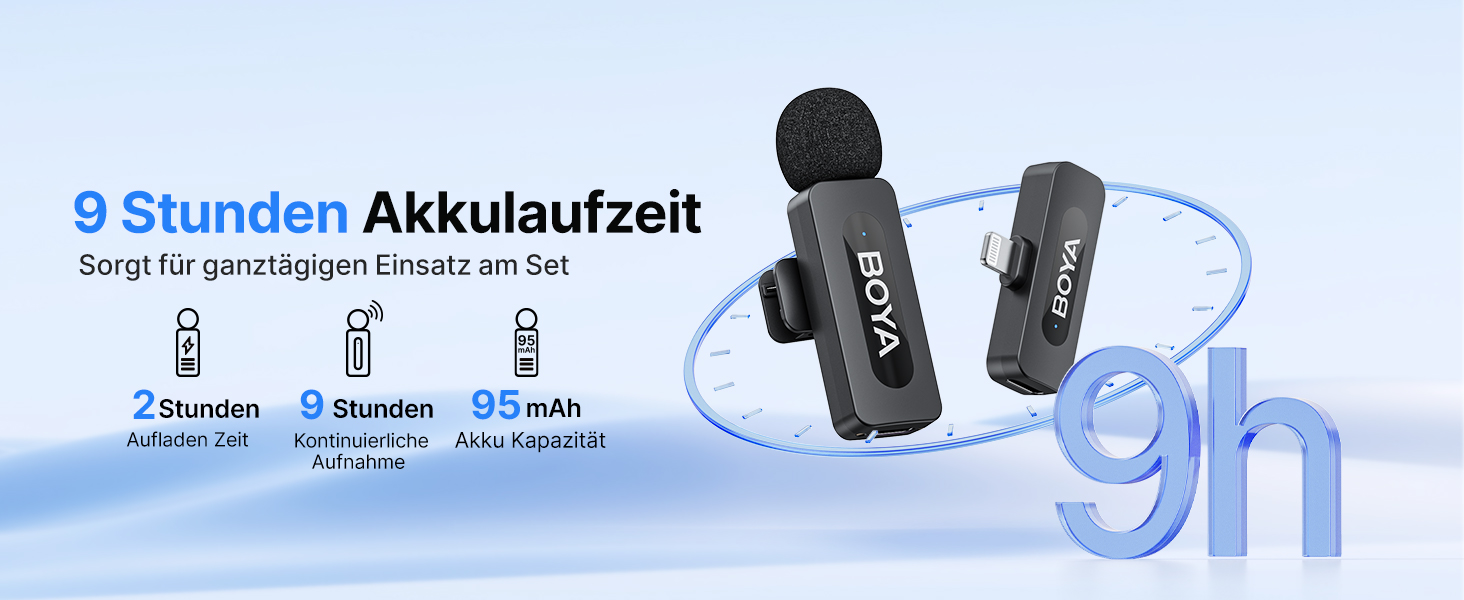 BOYA BY-V1: Бездротовий мікрофон-петличка для iPhone, Android, USB-C. Запис відео з шумозаглушенням, 48 КГц/16 біт, 9 годин роботи від акумулятора