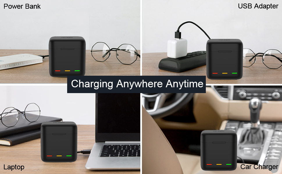 Зарядний пристрій для GoPro Hero 13 Black — 3-канальний зарядний пристрій з швидкою зарядкою, USB-C кабель. Сумісний з GoPro Hero 13 Black, оригінальним акумулятором (без акумулятора). Підходить для Hero 12/11/10/9