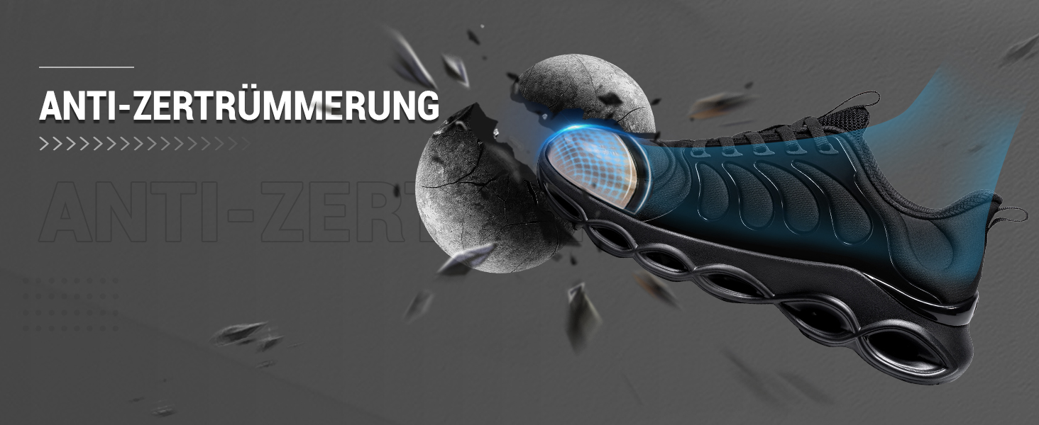 Черевики робочі чоловічі LARNMERN з металевим підноском, зручні, дихаючі, антипрокольні, легкі, модні, 36-50 EU (43 EU, Чорний)