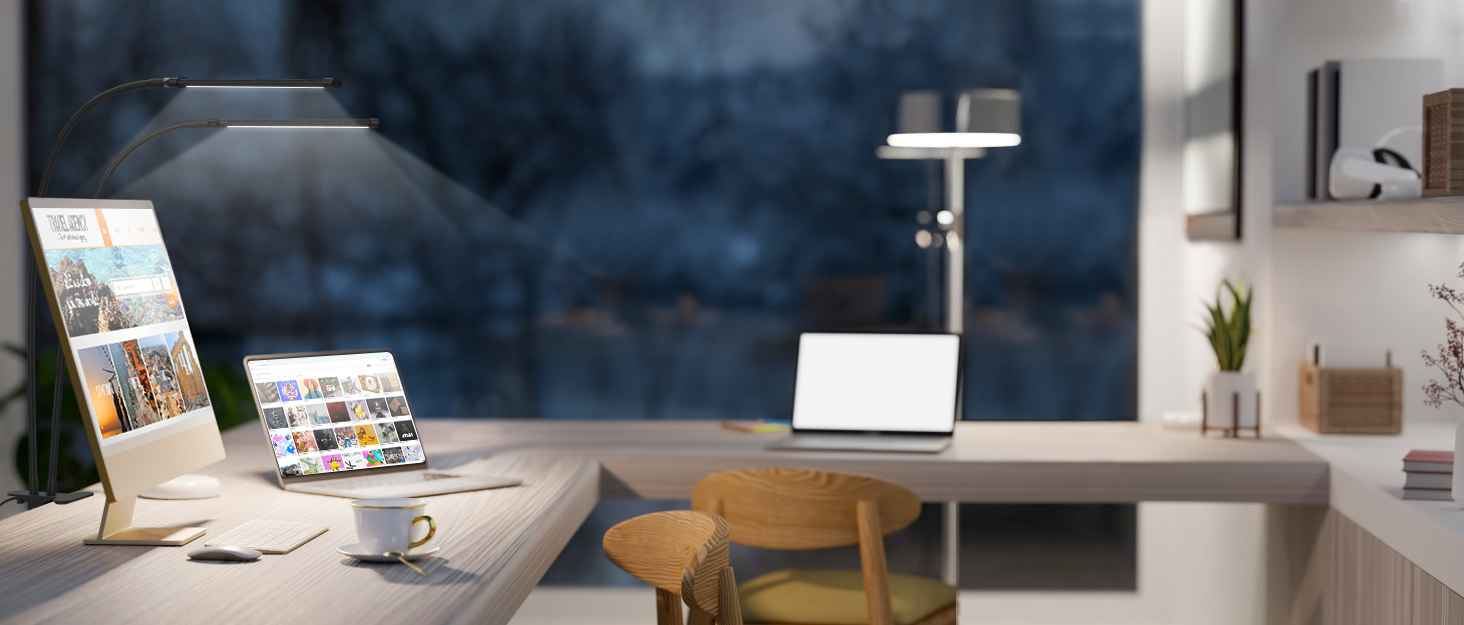 iZELL LED лампа для читання з гнуким світильником - 3 режими, 10 рівнів яскравості, USB-зарядка, 40 см