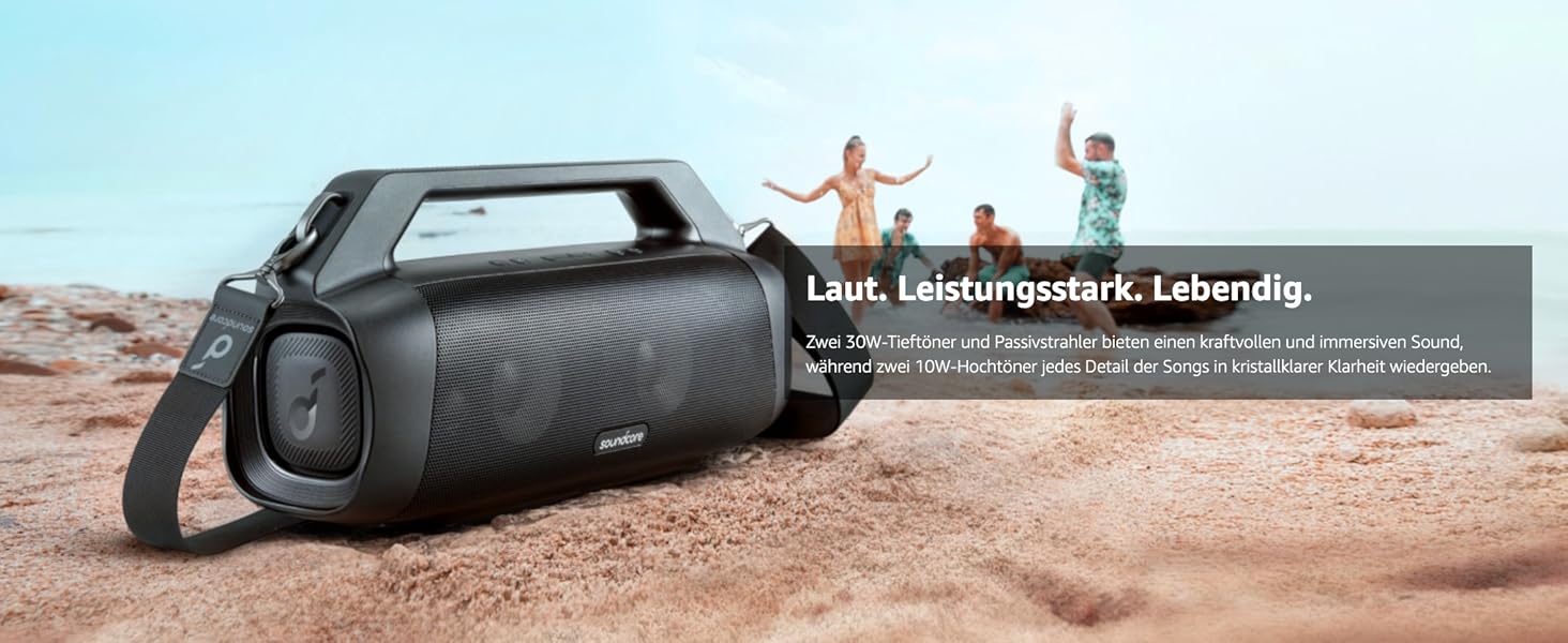 Anker Soundcore Motion Boom Plus: Портативна Bluetooth колонка 80 Вт, IP67, 20 годин, з налаштуваннями еквалайзера (Відновлено)