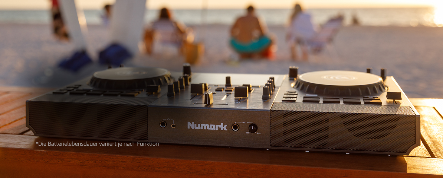 Numark Mixstream Pro Go: Портативний DJ-контролер з акумулятором, мікшер з розділенням STEM, динамік, Wi-Fi, сенсорний екран, сумісний з Serato DJ