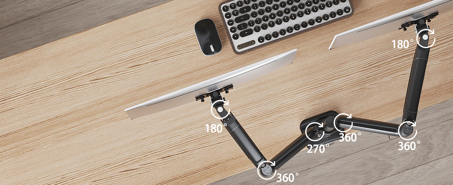 Підставка для монітора BONTEC для 2 моніторів, 13-32 дюйми, LED/LCD, 3-9 кг, регулювання висоти, нахил, поворот, VESA 75/100 мм