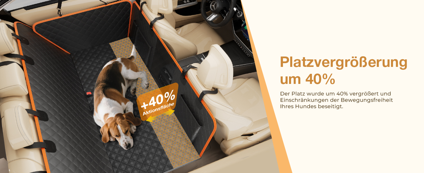 Плед для собак Pecute, захист заднього сидіння авто, підтримка жорстких поверхонь до 150 кг, покриває все заднє сидіння, для подорожей, ветеринара, авто/SUV/пікапи, чорний/оранжевий