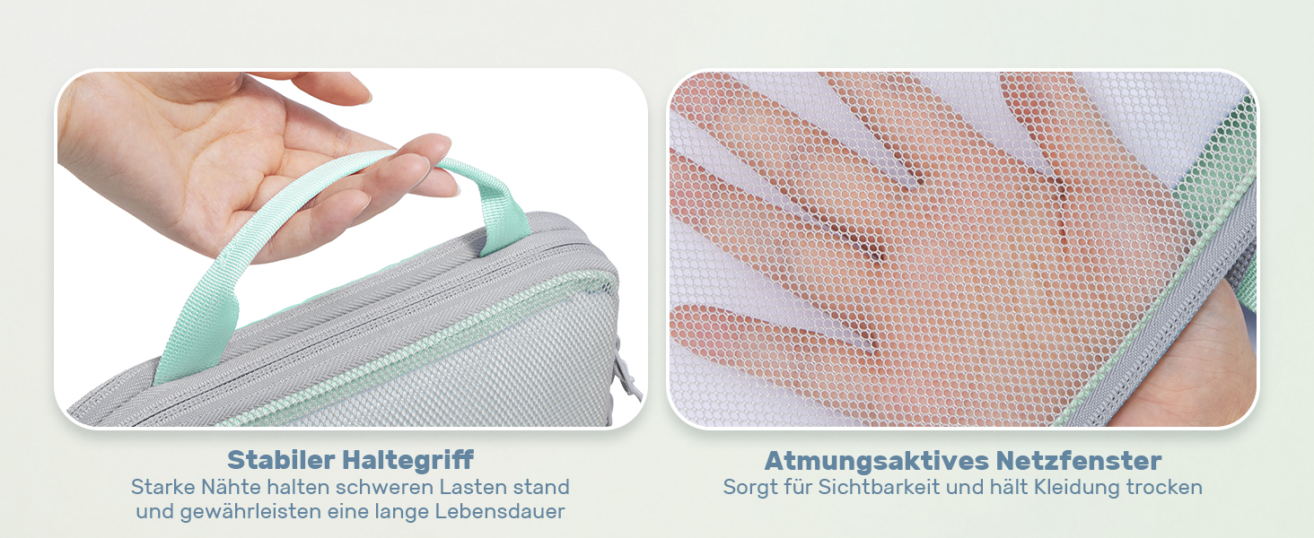 Набір з 8 компресійних органайзерів для валізи - чорний та м'ятний (8 шт.)