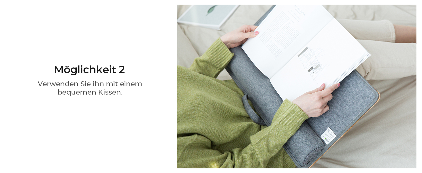 Підставка для ноутбука на колінах, Laptoptisch для дому, офісу, ліжка, дивану – дерев'яний дизайн, розмір L (30.5 x 57 x 4.5 см)