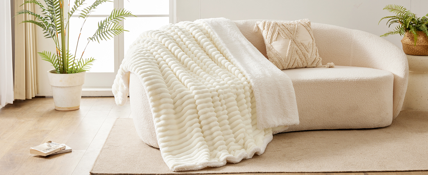 Плед WAVVE Sherpa з штучного хутра, сірий - теплий, м'який, великий (150x200 см)